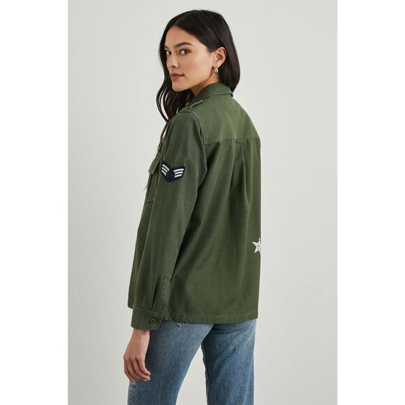 Rails LOREN SHIRT JACKET Military Olive Green size XS Button Down Linen Blend - Picture 4 of 13